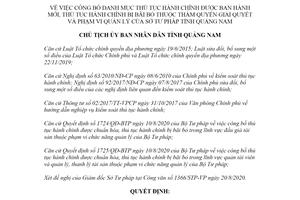 Quyết định 2347/QĐ-UBND 2020 công bố thủ tục hành chính Sở Tư pháp tỉnh Quảng Nam