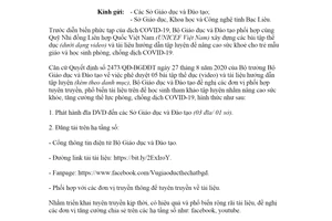 Công văn 3323/BGDĐT-GDTC 2020 tuyên truyền bài tập thể dục dành cho học sinh để phòng COVID-19