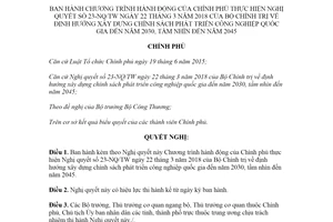 Nghị quyết 124/NQ-CP 2020 thực hiện Nghị quyết 23-NQ/TW phát triển công nghiệp quốc gia đến 2030