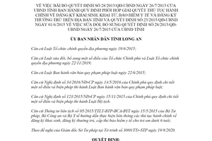 Quyết định 37/2020/QĐ-UBND bãi bỏ Quyết định 28/2013/QĐ-UBND và 23/2015/QĐ-UBND Long An