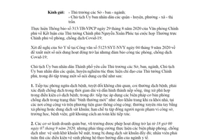 Công văn 3432/UBND-VX 2020 tiếp tục thực hiện công tác phòng chống dịch Covid-19 Hồ Chí Minh