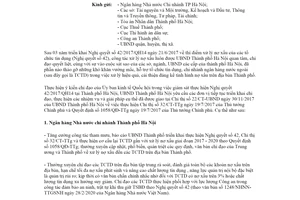 Công văn 3996/UBND-KT 2020 thực hiện nhiệm vụ và giải pháp tại Chỉ thị 22/CT-UBND Hà Nội