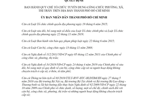 Quyết định 23/2020/QĐ-UBND Quy chế tổ chức tuyển dụng công chức phường xã thị trấn Hồ Chí Minh