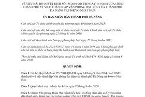 Quyết định 30/2020/QĐ-UBND bãi bỏ Quyết định 155/2004/QĐ-UB thành phố Đà Nẵng