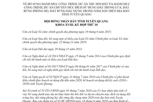 Nghị quyết 37/NQ-HĐND 2020 bổ sung danh mục công trình thu hồi đất tỉnh Tuyên Quang