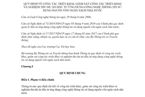 Thông tư 24/2020/TT-BTTTT triển khai giám sát nghiệm thu dự án đầu tư ứng dụng công nghệ thông tin