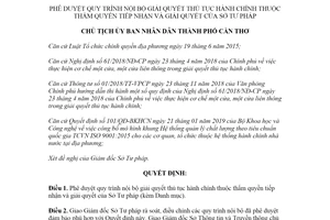 Quyết định 1866/QĐ-UBND 2020 quy trình nội bộ giải quyết thủ tục hành chính Sở Tư pháp Cần Thơ