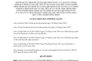 Quyết định 31/2020/QĐ-UBND bãi bỏ Quyết định 224/2010/QĐ-UBND tỉnh Bắc Giang