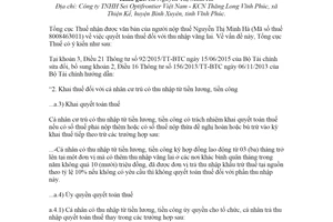 Công văn 3768/TCT-DNNCN 2020 quyết toán thuế đối với thu nhập cá nhân vãng lai