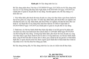 Công văn 4324/BXD-KTXD 2020 hướng dẫn thực hiện Nghị định 68/2019/NĐ-CP chi phí đầu tư xây dựng