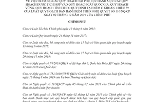 Nghị quyết 131/NQ-CP 2020 bổ sung Phụ lục Danh mục quy hoạch được tích hợp vào quy hoạch cấp quốc gia