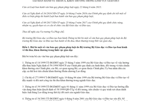 Thông tư 29/2020/TT-BGDĐT bãi bỏ văn bản quy phạm pháp luật thi đua khen thưởng về giáo dục