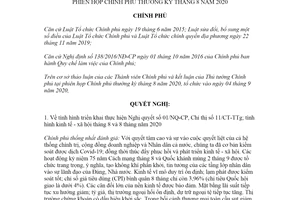 Nghị quyết 129/NQ-CP 2020 phiên họp Chính phủ thường kỳ tháng 8