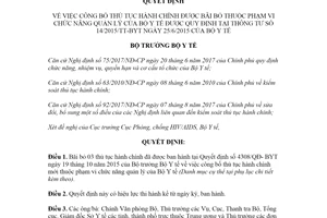 Quyết định 3931/QĐ-BYT 2020 công bố thủ tục hành chính thuộc quản lý của Bộ Y tế