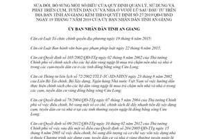 Quyết định 36/2020/QĐ-UBND sửa đổi Quyết định 27/2019/QĐ-UBND phát triển cụm dân cư An Giang