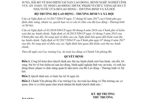 Quyết định 1107/QĐ-LĐTBXH 2020 công bố thủ tục hành chính về bảo hiểm tai nạn lao động