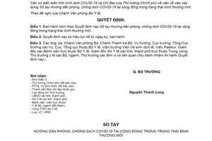 Quyết định 3888/QĐ-BYT 2020 Sổ tay phòng chống COVID 19 tại cộng đồng trạng thái bình thường mới