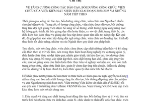 Chỉ thị 07/CT-VKSTC 2020 tăng cường đào tạo bồi dưỡng công chức viên chức của Viện kiểm sát nhân dân