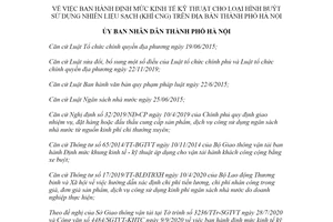 Quyết định 21/2020/QĐ-UBND định mức kinh tế kỹ thuật cho buýt sử dụng nhiên liệu sạch Hà Nội