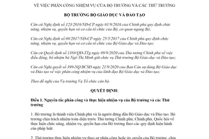 Quyết định 2727/QĐ-BGDĐT 2020 phân công nhiệm vụ của Bộ trưởng và các Thứ trưởng