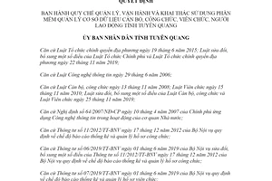 Quyết định 16/2020/QĐ-UBND Quy chế vận hành Phần mềm quản lý cơ sở dữ liệu cán bộ Tuyên Quang