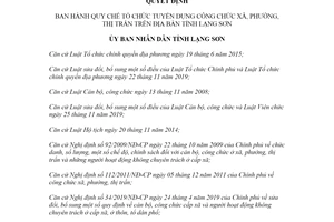 Quyết định 37/2020/QĐ-UBND Quy chế tổ chức tuyển dụng công chức xã phường thị trấn Lạng Sơn