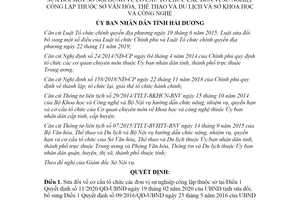 Quyết định 45/2020/QĐ-UBND sửa đổi cơ cấu tổ chức đơn vị sự nghiệp công lập Sở Văn hóa Hải Dương