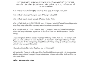 Circular 26/2020/TT-BTTTT application of standards and technology assisting persons with disabilities