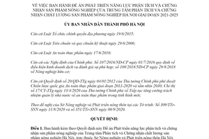 Quyết định 4245/QĐ-UBND 2020 Phát triển năng lực Trung tâm Phân tích chất lượng nông nghiệp Hà Nội