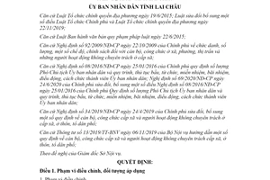 Quyết định 37/2020/QĐ-UBND giao số lượng bố trí cán bộ công chức xã phường thị trấn tỉnh Lai Châu