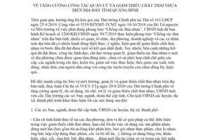 Chỉ thị 16/CT-UBND 2020 tăng cường công tác quản lý và giảm thiểu chất thải nhựa tỉnh Quảng Bình