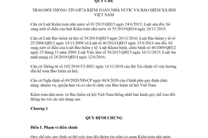 Quy chế 1339/QC-KTNN-BHXH 2020 trao đổi thông tin giữa Kiểm toán nhà nước và Bảo hiểm xã hội