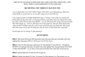 Quyết định 574/QĐ-UBDT 2020 thực hiện Chương trình mục tiêu phát triển Lâm nghiệp bền vững