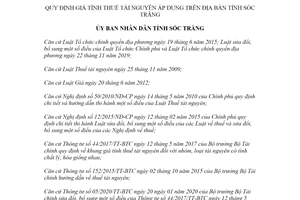 Quyết định 30/2020/QĐ-UBND quy định giá tính thuế tài nguyên tỉnh Sóc Trăng