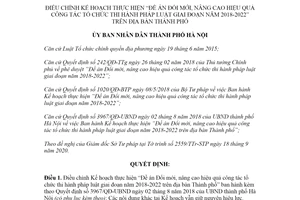 Quyết định 4451/QĐ-UBND 2020 thực hiện Đề án Đổi mới công tác tổ chức thi hành pháp luật Hà Nội