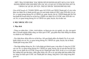 Kế hoạch 189/KH-UBND 2020 xác định Chỉ số cải cách hành chính Ủy ban nhân dân quận Hà Nội
