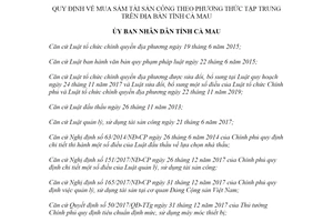 Quyết định 19/2020/QĐ-UBND mua sắm tài sản công theo phương thức tập trung tỉnh Cà Mau