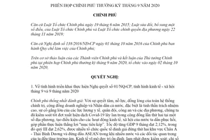 Nghị quyết 149/NQ-CP 2020 phiên họp Chính phủ thường kỳ tháng 9
