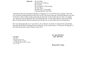 Công văn 7200/BCT-ĐL 2020 Chương trình thí điểm xác định giá mua bán điện mặt trời