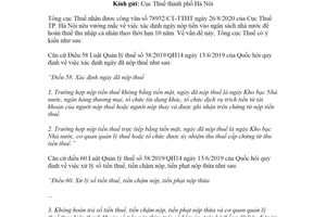 Công văn 4223/TCT-DNNCN 2020 xác định ngày nộp tiền vào ngân sách của cá nhân