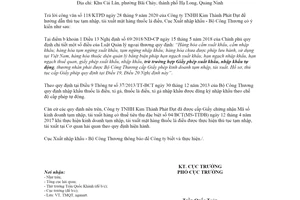 Công văn 1102/XNK-TMQT 2020 thủ tục tạm nhập tái xuất mặt hàng thuốc lá điếu