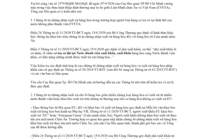 Công văn 6464/TCHQ-GSQL 2020 thực hiện Hiệp định EVFTA