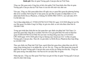 Công văn 6470/TCHQ-HTQT 2020 nhập khẩu xe ô tô của Đại sứ quán Vương quốc Cam pu chia