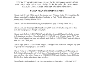 Quyết định 36/2020/QĐ-UBND ủy quyền cho Ban Quản lý thẩm định thiết kế xây dựng Vĩnh Phúc