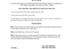 Quyết định 363/QĐ-VKSTC 2020 hướng dẫn hoạt động Kiểm sát viên tham gia phiên tòa dân sự phúc thẩm
