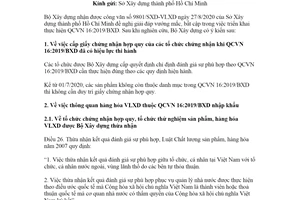 Công văn 4945/BXD-KHCN  2020 vướng mắc bất cập trong việc thực hiện QCVN 16:2019/BXD