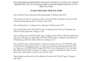 Quyết định 40/2020/QĐ-UBND khoán kinh phí sử dụng xe ô tô phục vụ công tác chung Tây Ninh