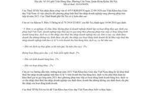 Công văn 88157/CT-KK&KTT 2020 trả lời công văn 435/VKHGDVN