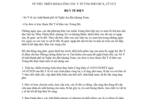 Công điện 1647/CĐ-BYT 2020 triển khai công tác y tế ứng phó mưa lũ lụt