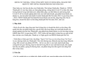Kế hoạch 196/KH-UBND 2020 kích cầu nội địa tăng tổng mức bán lẻ hàng hóa Hà Nội năm 2021